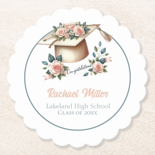 Elegant eindexamen viering ontwerp kartonnen onderzetters (Voorkant)