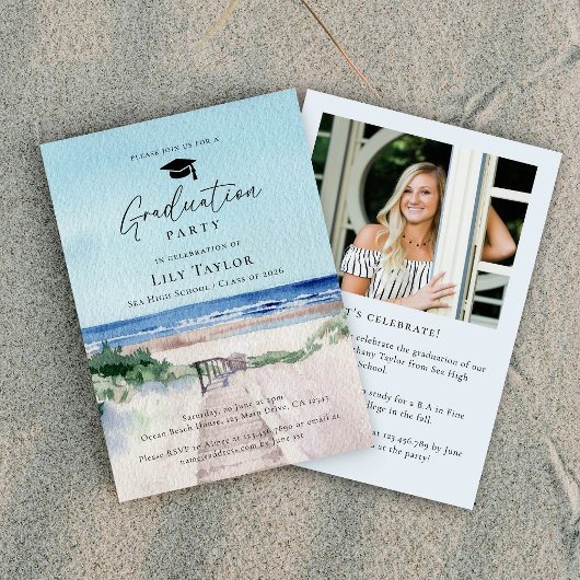 Elegant eindexamenfeest op het strand kaart