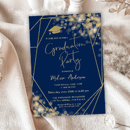 Elegant eindexamenfeestje marineblauw kaart