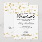 Elegant einfeest met goud folie glitterslinger kaart (Voorkant / Achterkant)