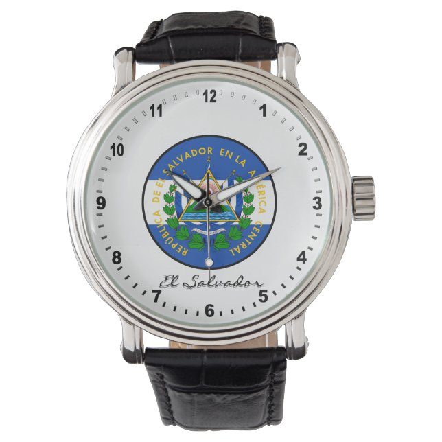 Elegant El Salvador Watch en El Salvador vlag Horloge (Voorkant)