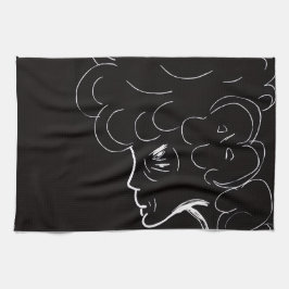 Elegant Elderly Lady Kitchen Towel Theedoek