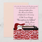 Elegant Electric Guitar Wedding Invitation Kaart (Voorkant / Achterkant)