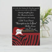 Elegant Electric Guitar Wedding Invitation Kaart (Staand voorkant)
