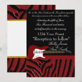 Elegant Electric Guitar Wedding Invitation Kaart (Voorkant / Achterkant)