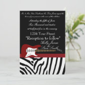 Elegant Electric Guitar Wedding Invitation Kaart (Staand voorkant)