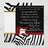 Elegant Electric Guitar Wedding Invitation Kaart (Voorkant / Achterkant)