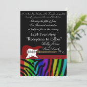 Elegant Electric Guitar Wedding Invitation Kaart (Staand voorkant)