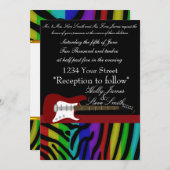 Elegant Electric Guitar Wedding Invitation Kaart (Voorkant / Achterkant)