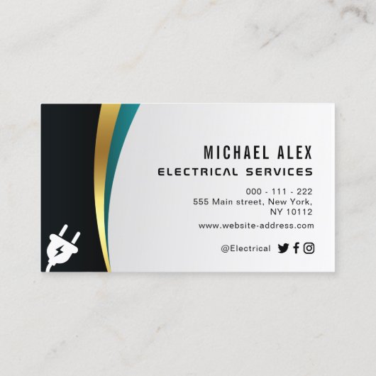 elegant electrisch visitekaartje (Achterkant)