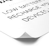 Elegant Electronics charging Wedding Sign Poster (Hoek)