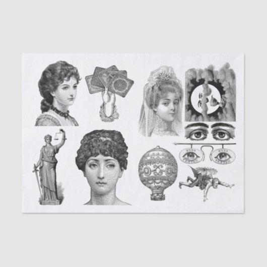  Elegant Elegance Decoupage Collage Tissue Tissuepapier (Voorkant)