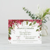 Elegant Elegant Custom Floral Kerstparen Shower Kaart (Staand voorkant)