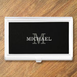 Elegant Elegant Custom Name Monogram Gepersonalise Visitekaarthouder<br><div class="desc">Pas de tekst aan, en creëer gemakkelijk uw gepersonaliseerd hoesje van het visitekaartje. Klik OP VERDER AANPASSEN om de achtergrondkleur of tekstkleur te wijzigen. U kunt dit ONTWERP overdragen op andere Zazzle producten en het aanpassen om de meeste Zazzle punten te passen. De standaard design van Studio worden gemaakt in...</div>
