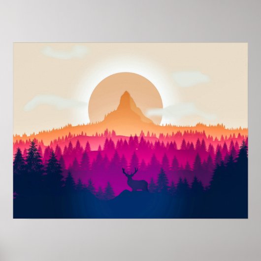 Elegant Elegant Eclipse Landscape Artwork | POSTER (Voorkant)