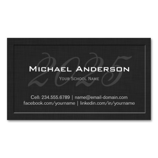 Elegant Elegant Embossed Afstuderen Class Kaart Visitekaartje Magneet (Voorkant)