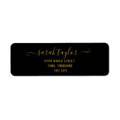 Elegant Elegant Script Black en Gold Name Label (Voorkant)