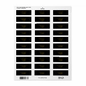 Elegant Elegant Script Black en Gold Name Label (Full Sheet)
