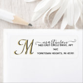 Elegant Elegant Script Custom Gold Monogram Label (Insitu)