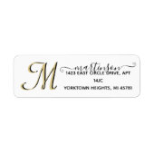 Elegant Elegant Script Custom Gold Monogram Label (Voorkant)