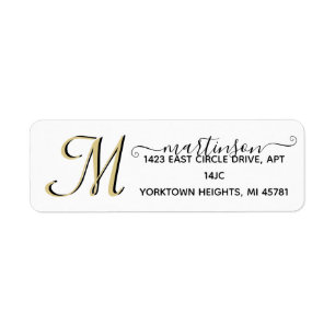 Elegant Elegant Script Custom Gold Monogram Label