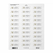 Elegant Elegant Script Custom Gold Monogram Label (Full Sheet)