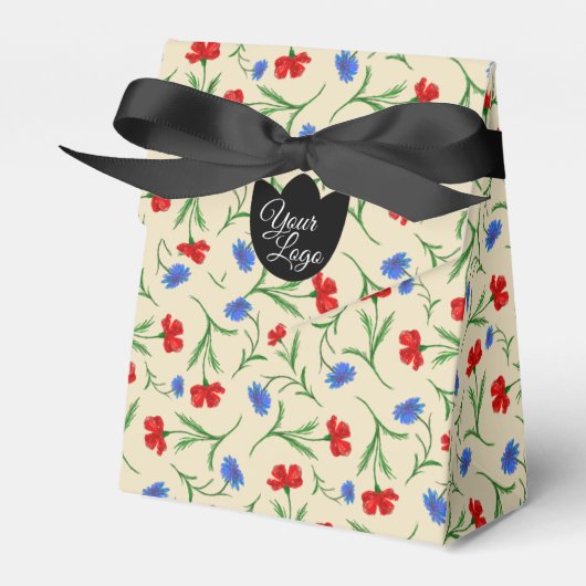 Elegant Elegant voor aangepast Logo Red Blue Taupe Bedankdoosjes (Voorkant Zijde)