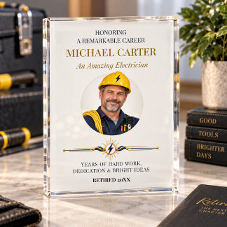 Elegant elektricien pensioen carrière cadeau fotoblokken