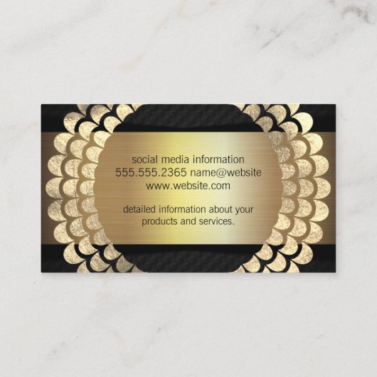Elegant Element / Golden Folie Flake Pattern Visitekaartje (Achterkant)