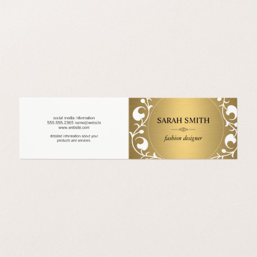 Elegant Element / Golden Luxe Visitekaartje (Buitenkant ongevouwen)
