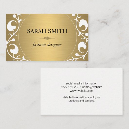 Elegant Element / Gouden Luxe Visitekaartje (Voorkant / Achterkant)