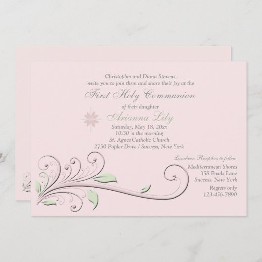 Elegant Element Religieuze Occasie Uitnodiging (Voorkant / Achterkant)