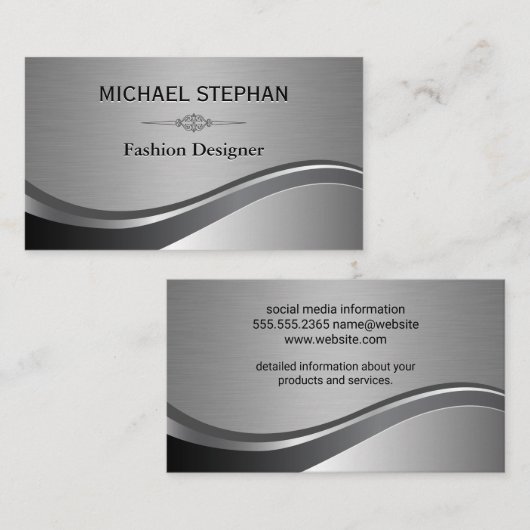 Elegant Element / Silver Luxe Visitekaartje (Voorkant / Achterkant)