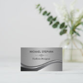 Elegant Element / Zilver Luxe Visitekaartje (Staand voorkant)