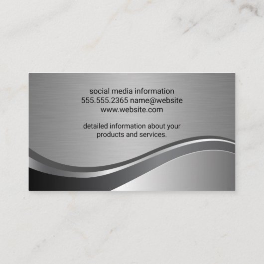 Elegant Element / Zilver Luxe Visitekaartje (Achterkant)