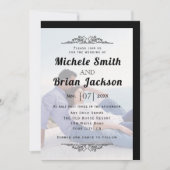 Elegant  elementen en fotobruiloft kaart (Voorkant)