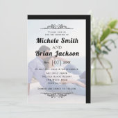 Elegant  elementen en fotobruiloft kaart (Staand voorkant)