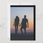 Elegant  elementen en fotobruiloft kaart (Achterkant)