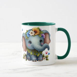 Elegant Elephant Design Cup Mok