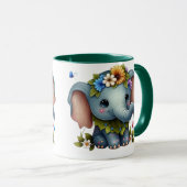 Elegant Elephant Design Cup Mok (Voorkant rechts)