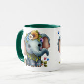 Elegant Elephant Design Cup Mok (Voorkant links)