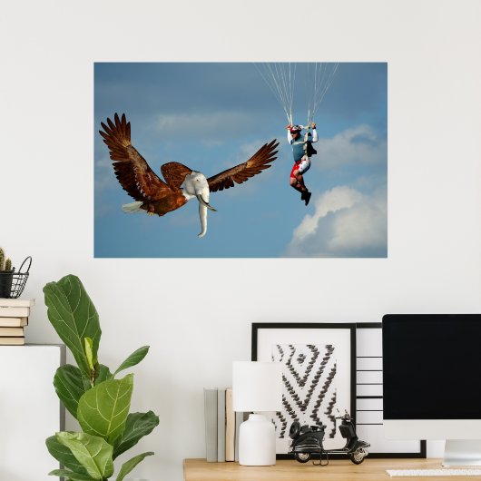 Elegant Elephant Eagle Poster (Thuiskantoor)