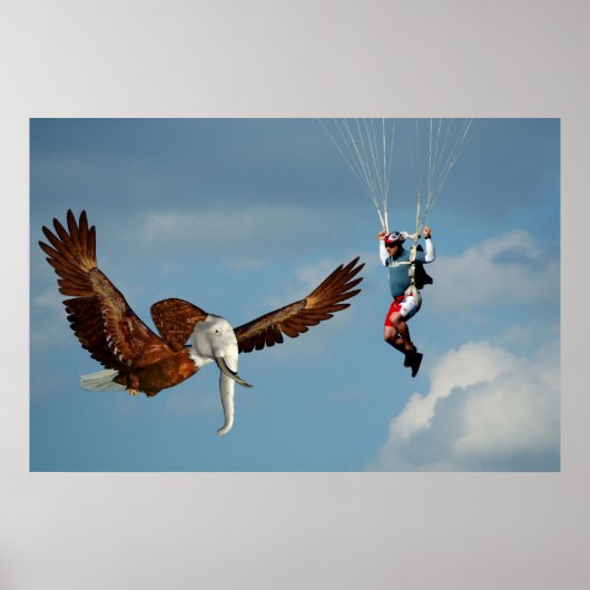 Elegant Elephant Eagle Poster (Voorkant)