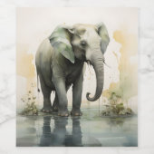 Elegant Elephant Wijn Etiket (Enkel label)