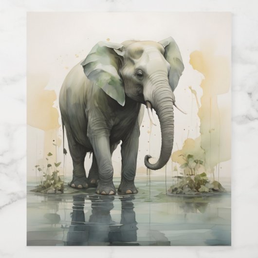 Elegant Elephant Wijn Etiket (Enkel label)