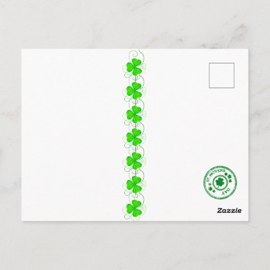 Elegant elf meisje St Patrick's Day bloemenzon Briefkaart (Achterkant)