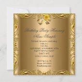 Elegant Elite Bronze Gold Roos Birthday Party Kaart (Achterkant)