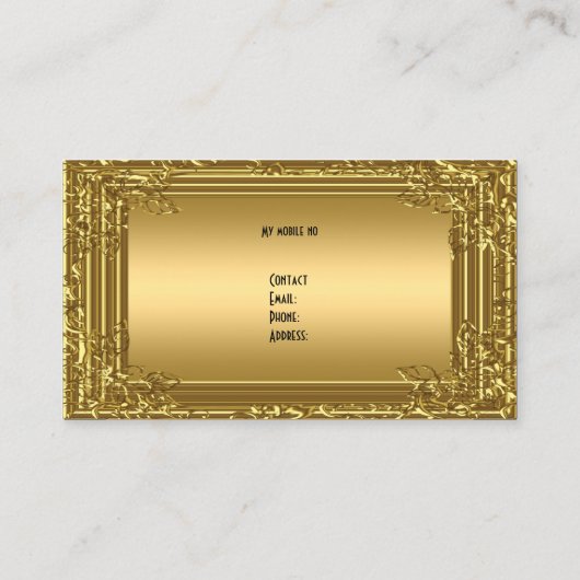 Elegant Elite Gold op Gouden Bloemen Profiel Kaart Visitekaartje (Achterkant)