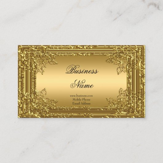 Elegant Elite Gold op Gouden Bloemen Profiel Kaart Visitekaartje (Voorkant)