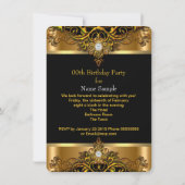 Elegant Elite Royal Gold Black Diamond Birthday Kaart (Achterkant)